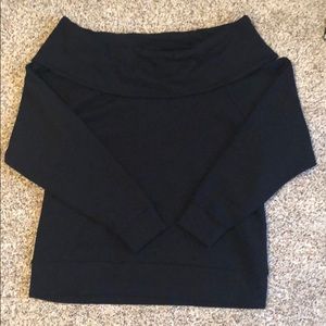 VICTORIA SECRET—off the shoulder black sweatshirt